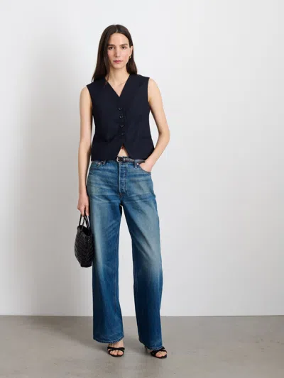 Alex Mill Soho Vest In Wool In Dark Navy