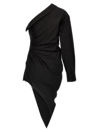 Alexander Wang Asymmetrical Ruched Poplin Dress