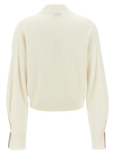 Brunello Cucinelli Mohair Silk Sweater Sweaters And Cardigans White