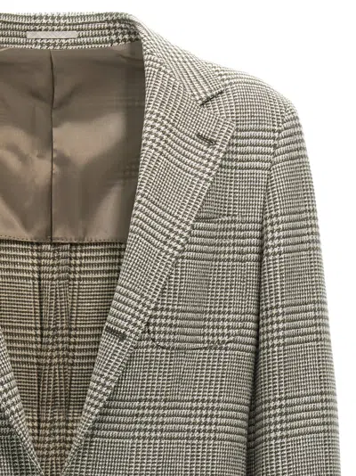 Shop Brunello Cucinelli Check Single Breasted Blazer