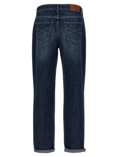 Shop Brunello Cucinelli Logo Embroidery Jeans