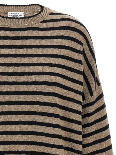 Shop Brunello Cucinelli Sequin Striped Sweater