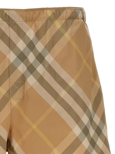 Shop Burberry Check Swim Shorts