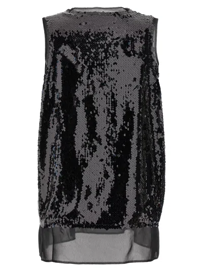 Comme Des Garçons Black Sequin Top