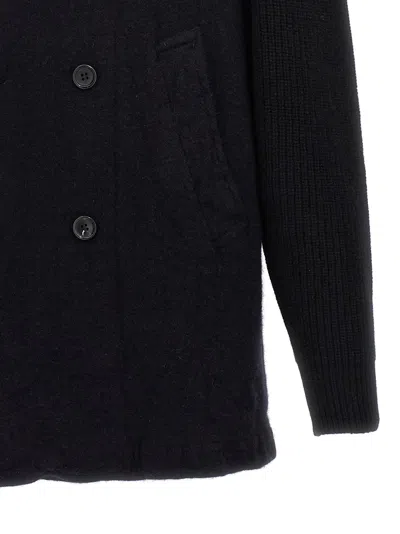 Comme Des Garçons Shirt Double-breasted Wool Coat Coats, Trench Coats Blue