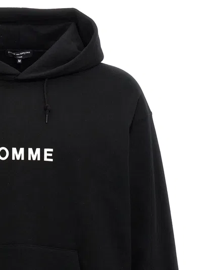 Comme Des Garҫons Homme Logo Print Hoodie In Black
