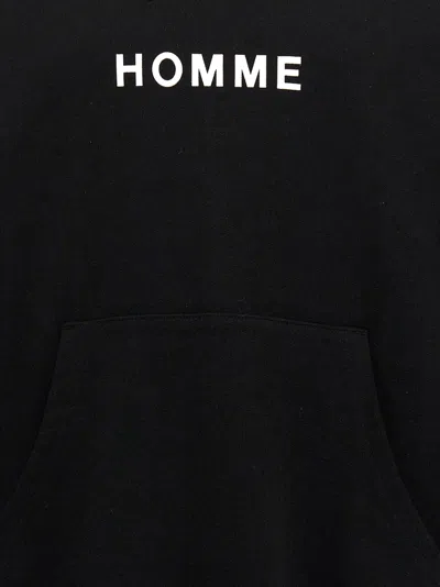 Comme Des Garҫons Homme Logo Print Hoodie In Black
