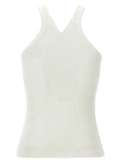 Courrèges Ribbed Tank Top With Zipper On The Neckline