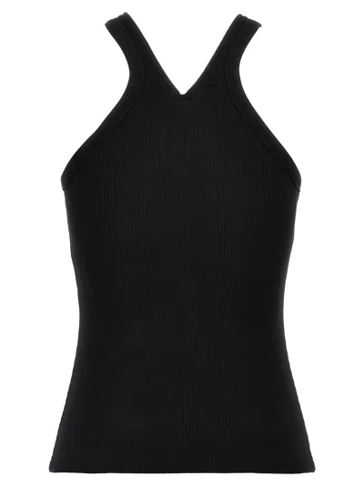 Courrèges Ribbed Tank Top With Zipper On The Neckline