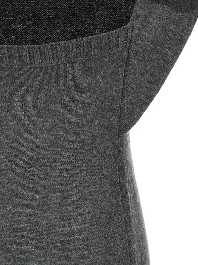 Courrèges Draped Shoulder Sleeveless Knit Midi Dress