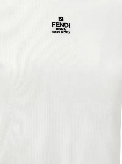 Fendi White Logo Cotton T-shirt