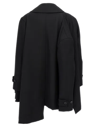 Comme Des Garçons Wool Double-breasted Coat In Black