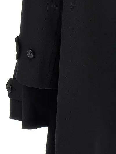 Comme Des Garçons Wool Double-breasted Coat In Black