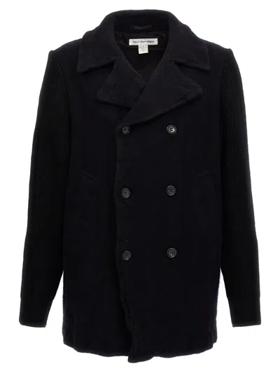 Comme Des Garçons Shirt Double-breasted Wool Coat Coats, Trench Coats Blue