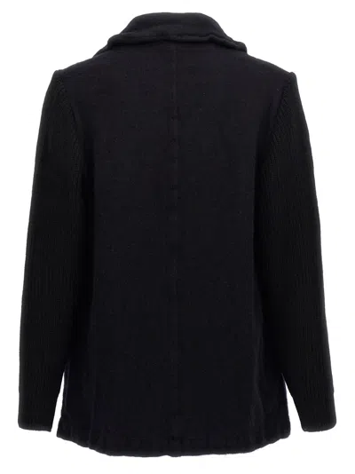 Comme Des Garçons Shirt Double-breasted Wool Coat Coats, Trench Coats Blue