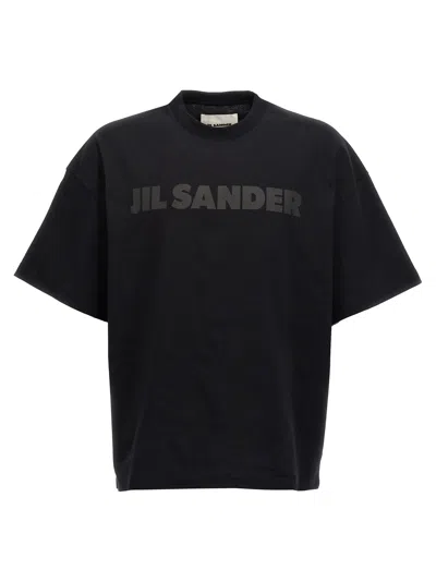 Jil Sander Cotton Jersey Logo T-shirt In Black