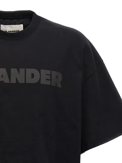 Jil Sander Cotton Jersey Logo T-shirt In Black