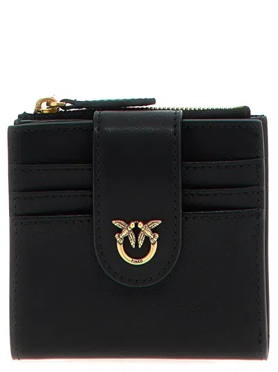 Pinko Multi Purpose Leather Wallet In 黑色的