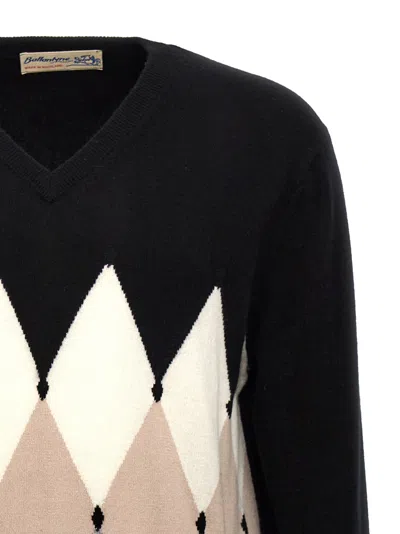 Shop Ballantyne 'argyle' Sweater In Black