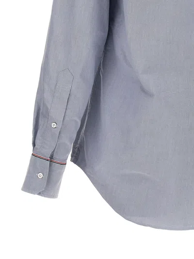 Thom Browne Camicia Button Down Con Finiture In Gros Grain In Light Blue
