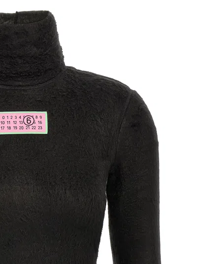 Shop Mm6 Maison Margiela Logo Label Sweater In Black