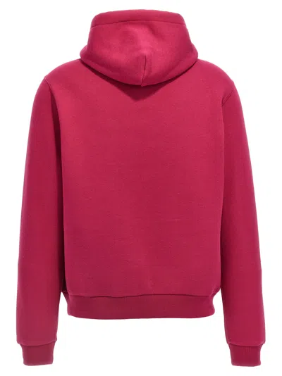 Shop Polo Ralph Lauren Logo Embroidery Hoodie In Fuchsia