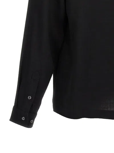 Séfr Wes Virgin Wool Button-up Shirt In Black