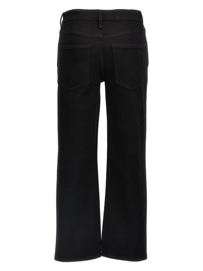 Tory Burch Black Cropped Kick Flare Jeans In Black