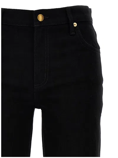 Tory Burch Black Cropped Kick Flare Jeans In Black