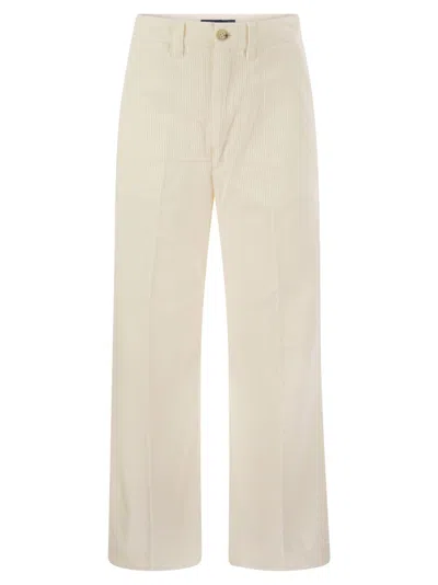 Polo Ralph Lauren Wide-leg Cotton Trousers With Concealed Fly In Lavander