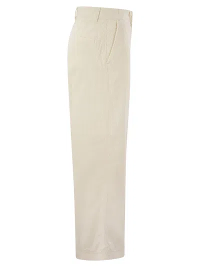 Polo Ralph Lauren Wide-leg Cotton Trousers With Concealed Fly In Lavander