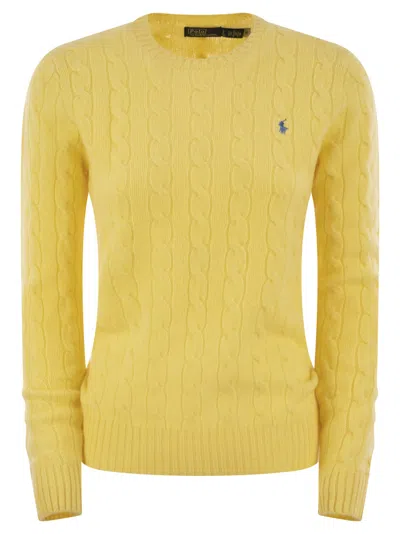 Polo Ralph Lauren Citron Yellow Cotton Sweater With Signature Pony Motif In Yellow