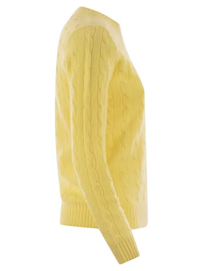 Polo Ralph Lauren Citron Yellow Cotton Sweater With Signature Pony Motif In Yellow