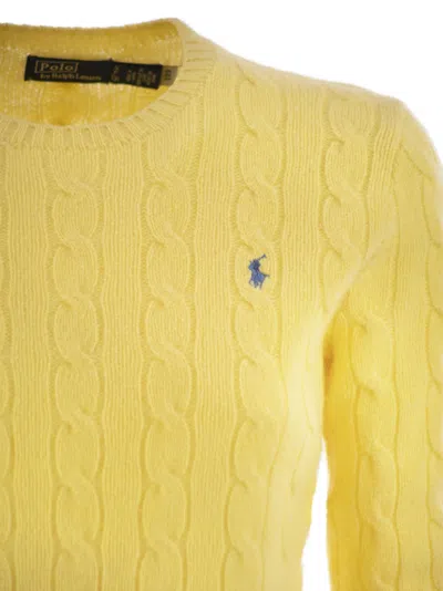 Polo Ralph Lauren Citron Yellow Cotton Sweater With Signature Pony Motif In Yellow
