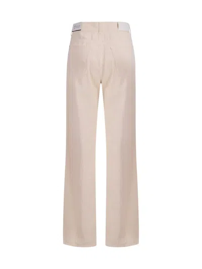 7 For All Mankind Corduroy Cotton Pants Regular Fit In White