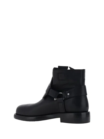 Burberry Leather Pull-on Biker Booties In Black