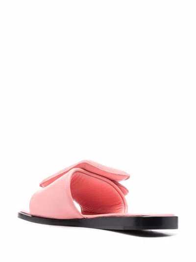 Boyy Pink Leather Puffy Slippers In Pink