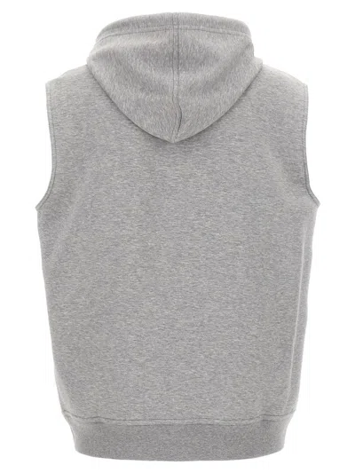 Brunello Cucinelli Hooded Vest In Gray