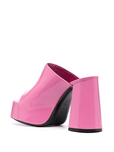 By Far Pink Brad Patent Leather Heels In Purple