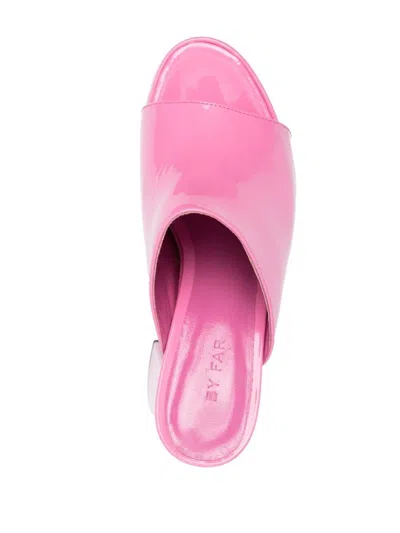 By Far Pink Brad Patent Leather Heels In Purple
