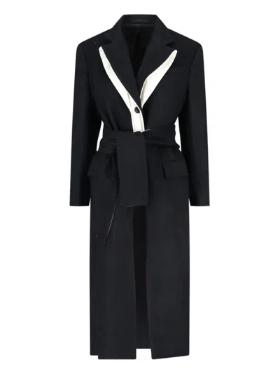 Eudon Choi Single-breasted Midi Coat In Black In Black