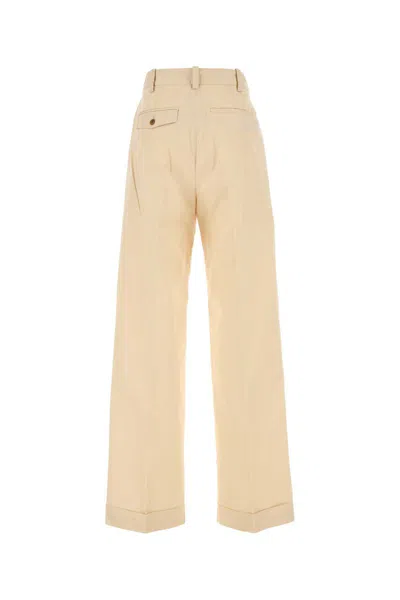 Maison Kitsuné Maison Kitsune Cream Cotton Pant In Yellow