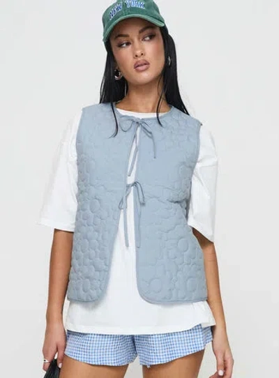 Princess Polly Frostwind Quilted Vest In Blue