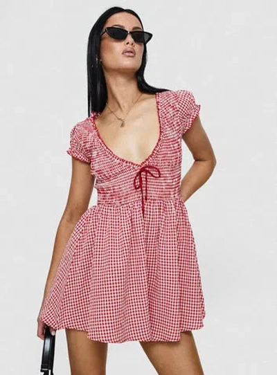 Princess Polly Wescott Gingham Playsuit In Red / White