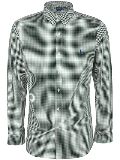Polo Ralph Lauren Stretch-cotton Poplin Gingham Shirt In Green