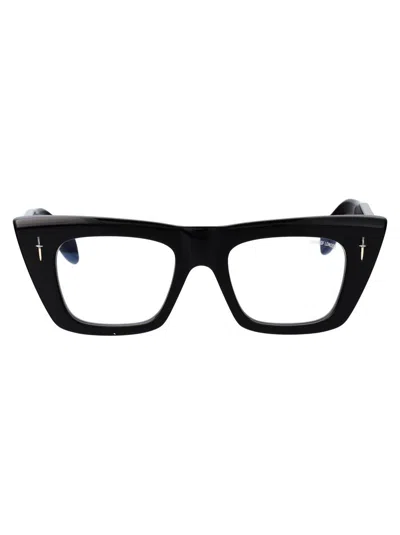Cutler And Gross Black Acetate Optical Glasses In 01 Black