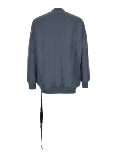 Rick Owens Drkshdw Grey 'jumbo Flight' Bomber Jacket With Strap Detail  In Tech Fabric Man In Grey