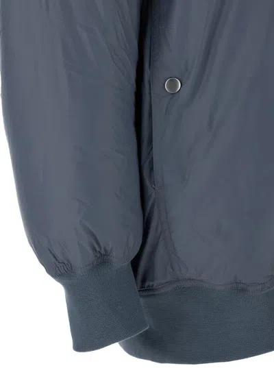 Rick Owens Drkshdw Grey 'jumbo Flight' Bomber Jacket With Strap Detail  In Tech Fabric Man In Grey