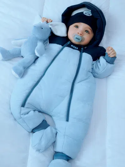 Hugo Boss Boss Baby Boys Snowsuit Ih Blue In Blue