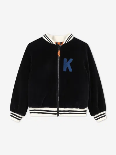 Kenzo Embroidered Bomber Jacket In Grey